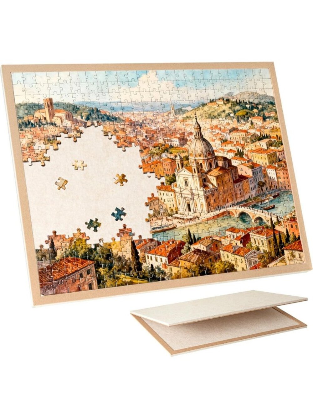 1000-Piece Jigsaw Puzzle Board with Storage & Easy-Assembly Design
